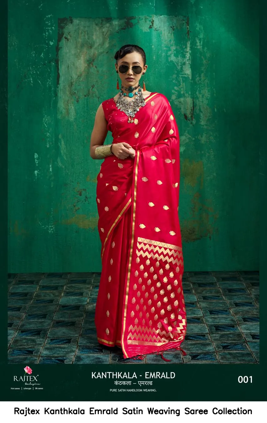 Rajtex Kanthkala Emrald Satin Weaving Saree Collection - Image 8