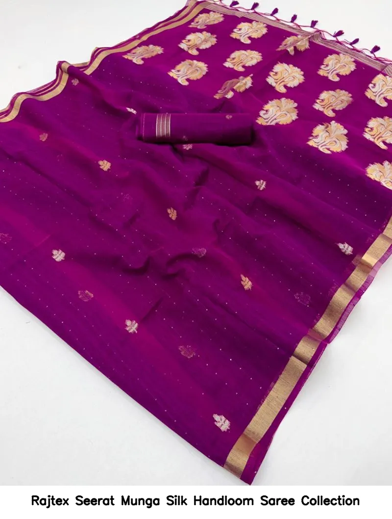 Rajtex Seerat Munga Silk Handloom Saree Collection - Image 11