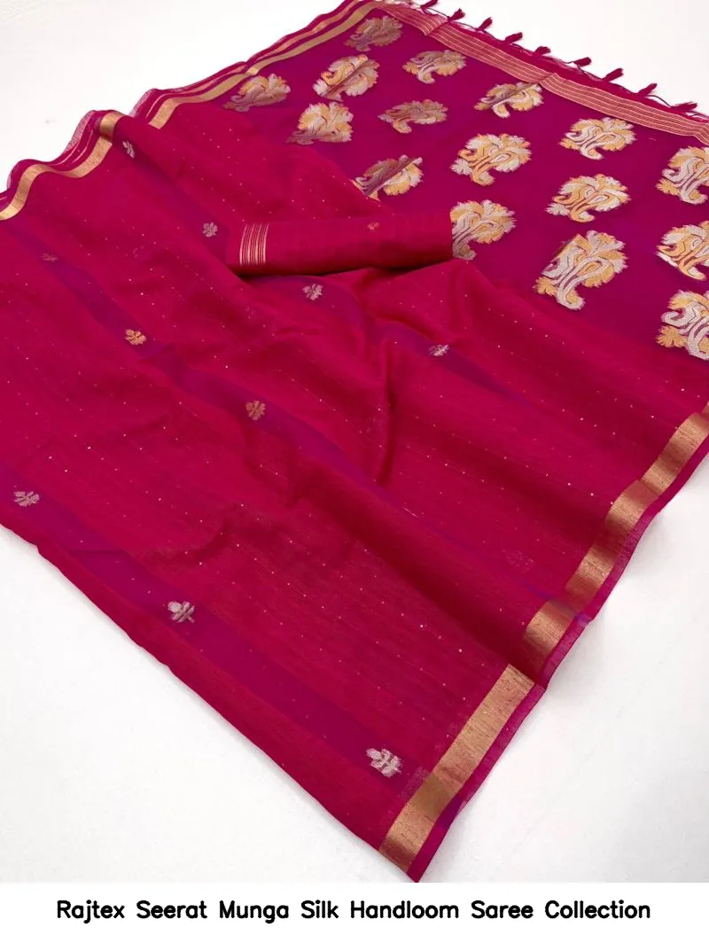 Rajtex Seerat Munga Silk Handloom Saree Collection - Image 13