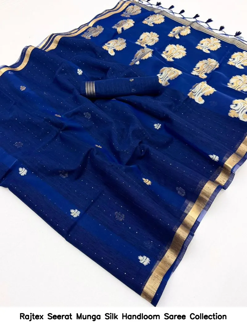 Rajtex Seerat Munga Silk Handloom Saree Collection - Image 14
