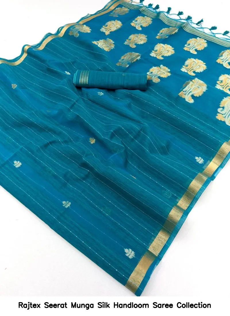 Rajtex Seerat Munga Silk Handloom Saree Collection - Image 2