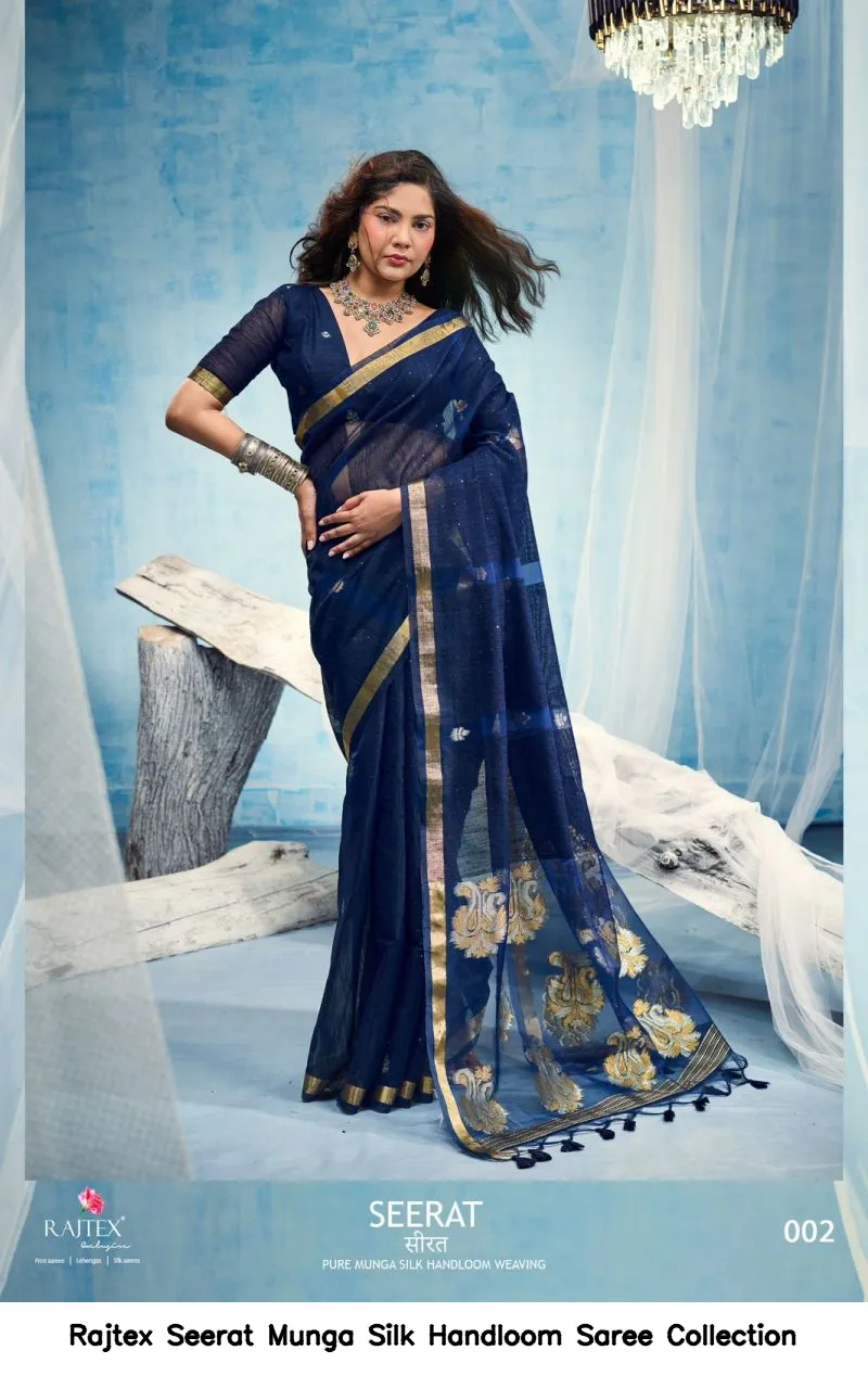 Rajtex Seerat Munga Silk Handloom Saree Collection - Image 3