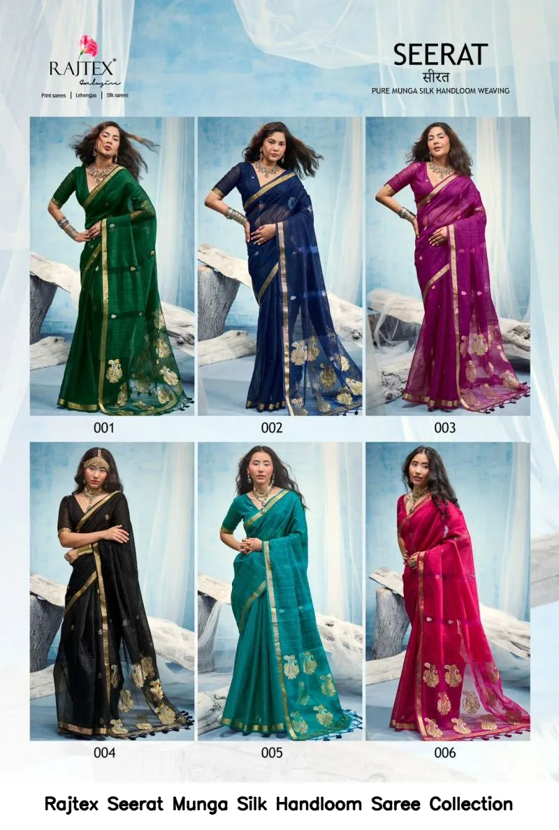 Rajtex Seerat Munga Silk Handloom Saree Collection - Image 4