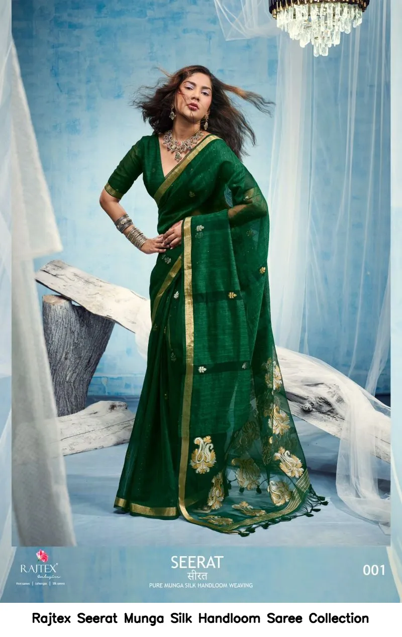 Rajtex Seerat Munga Silk Handloom Saree Collection - Image 7