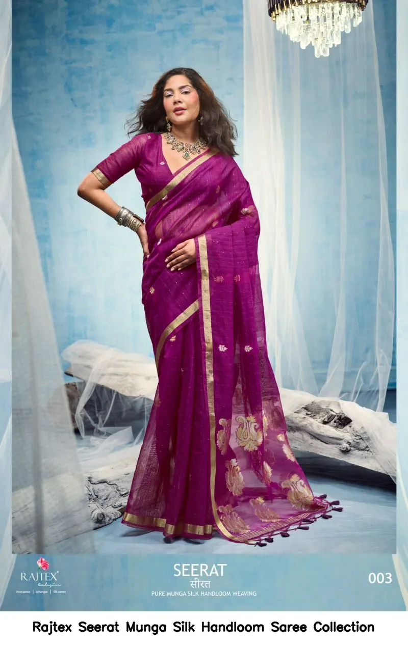 Rajtex Seerat Munga Silk Handloom Saree Collection - Image 8