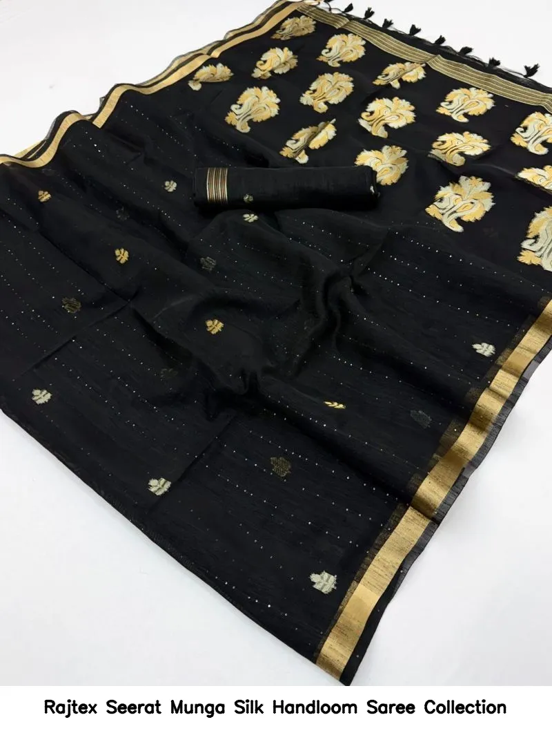 Rajtex Seerat Munga Silk Handloom Saree Collection - Image 9