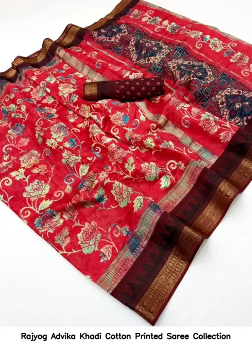 Rajyog Advika Khadi Cotton Printed Saree Collection