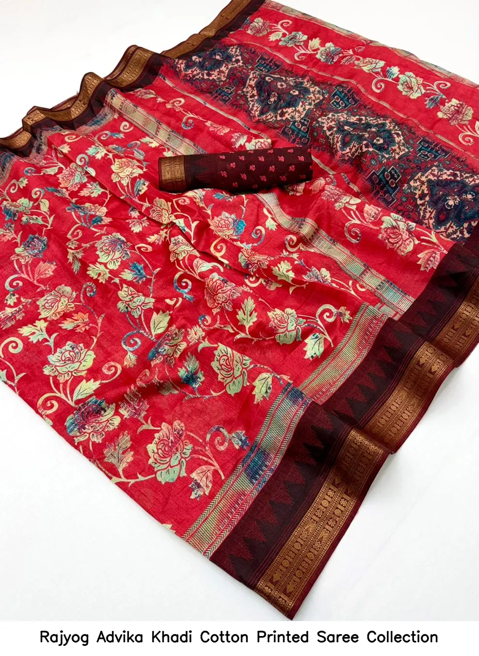 Rajyog Advika Khadi Cotton Printed Saree Collection - Image 3