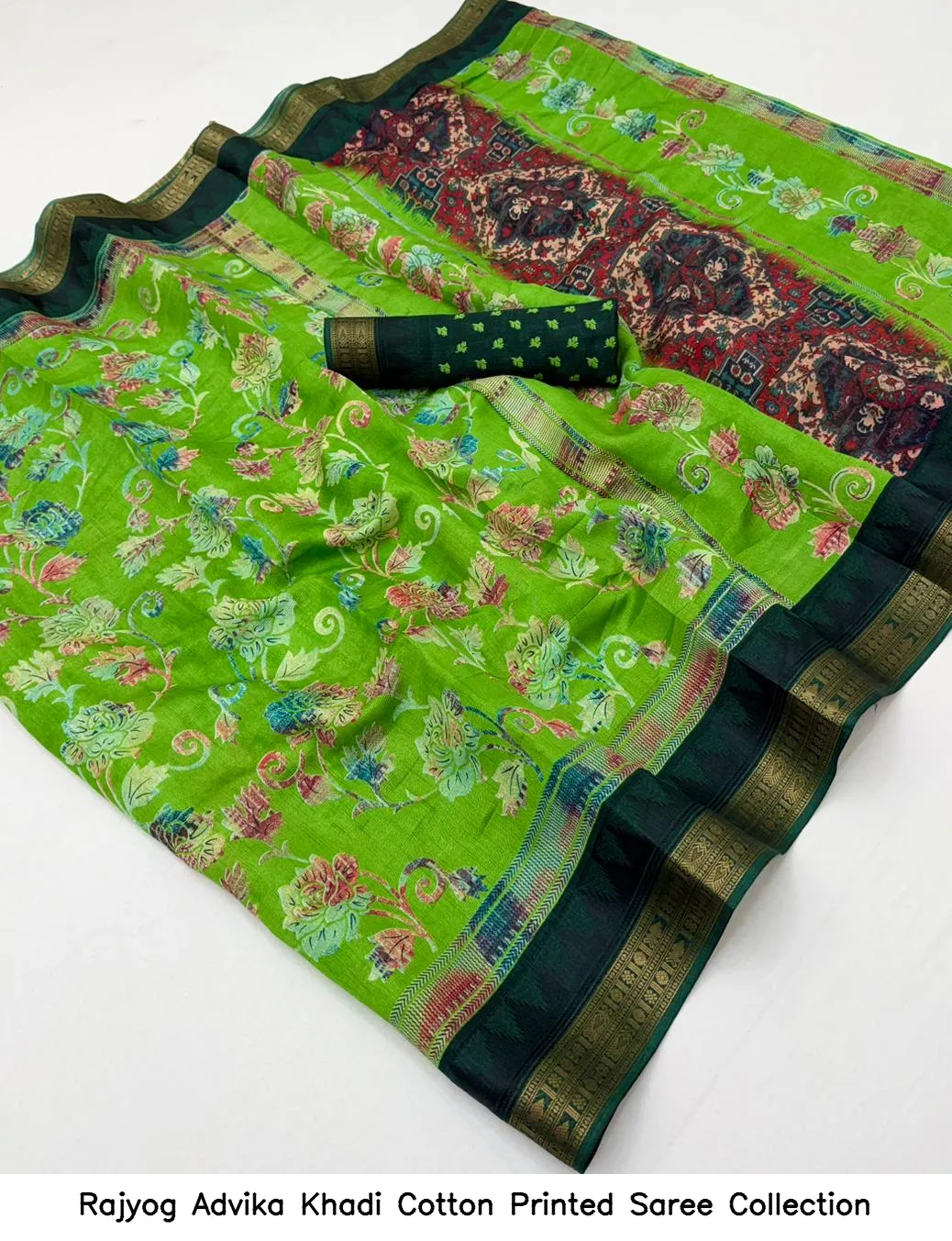 Rajyog Advika Khadi Cotton Printed Saree Collection - Image 4
