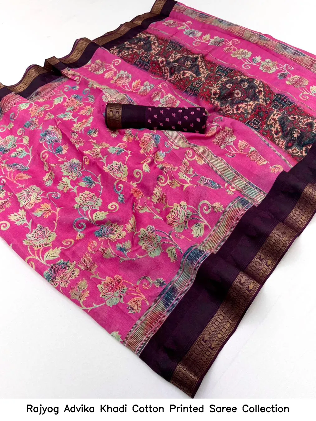 Rajyog Advika Khadi Cotton Printed Saree Collection - Image 6