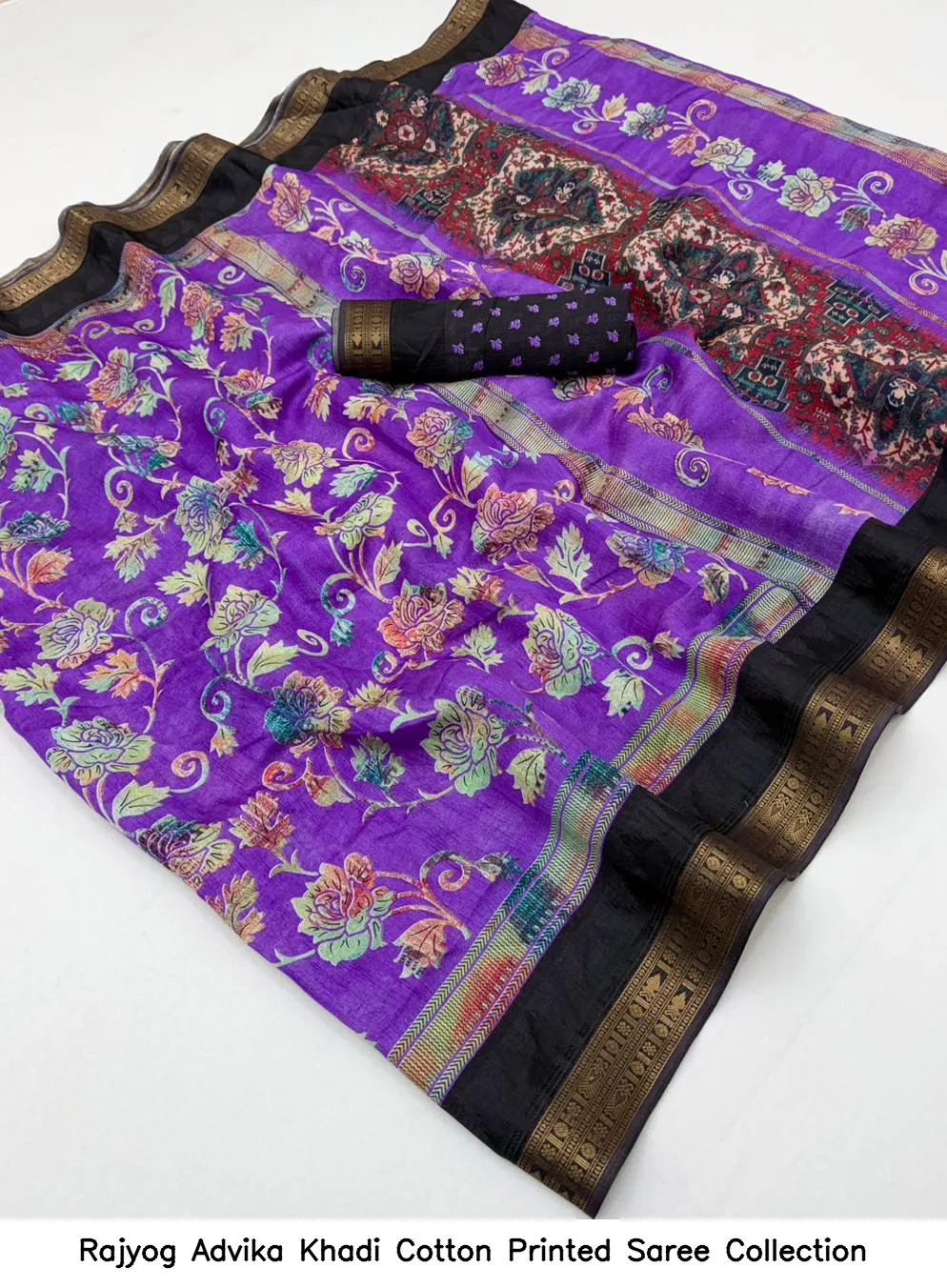 Rajyog Advika Khadi Cotton Printed Saree Collection - Image 7