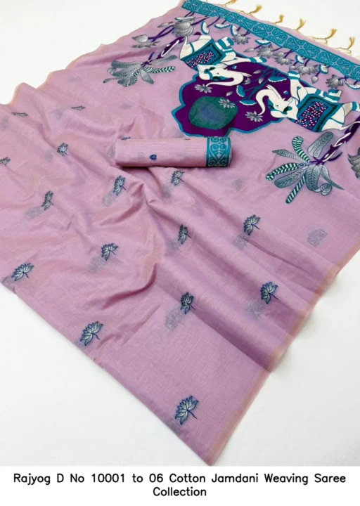 Rajyog D No 10001 to 06 Cotton Jamdani Weaving Saree Collection