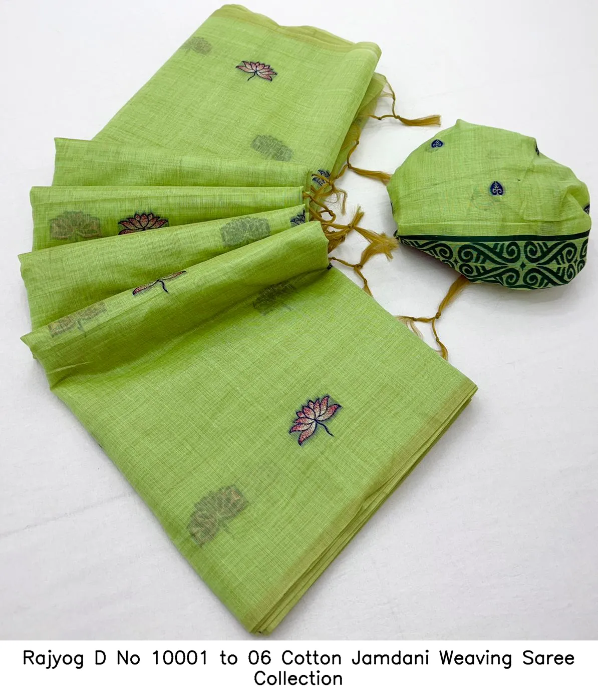 Rajyog D No 10001 to 06 Cotton Jamdani Weaving Saree Collection - Image 10