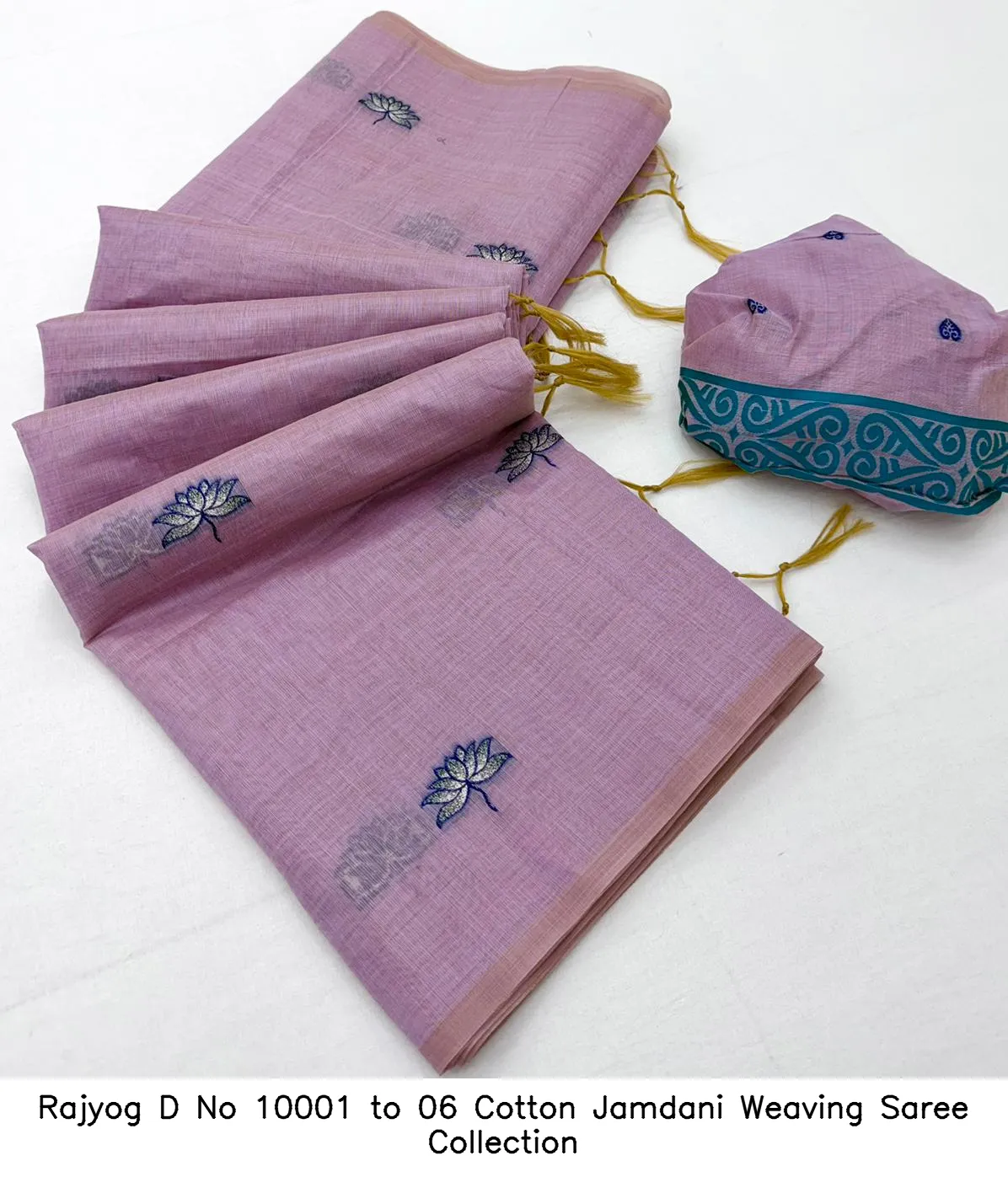 Rajyog D No 10001 to 06 Cotton Jamdani Weaving Saree Collection - Image 12