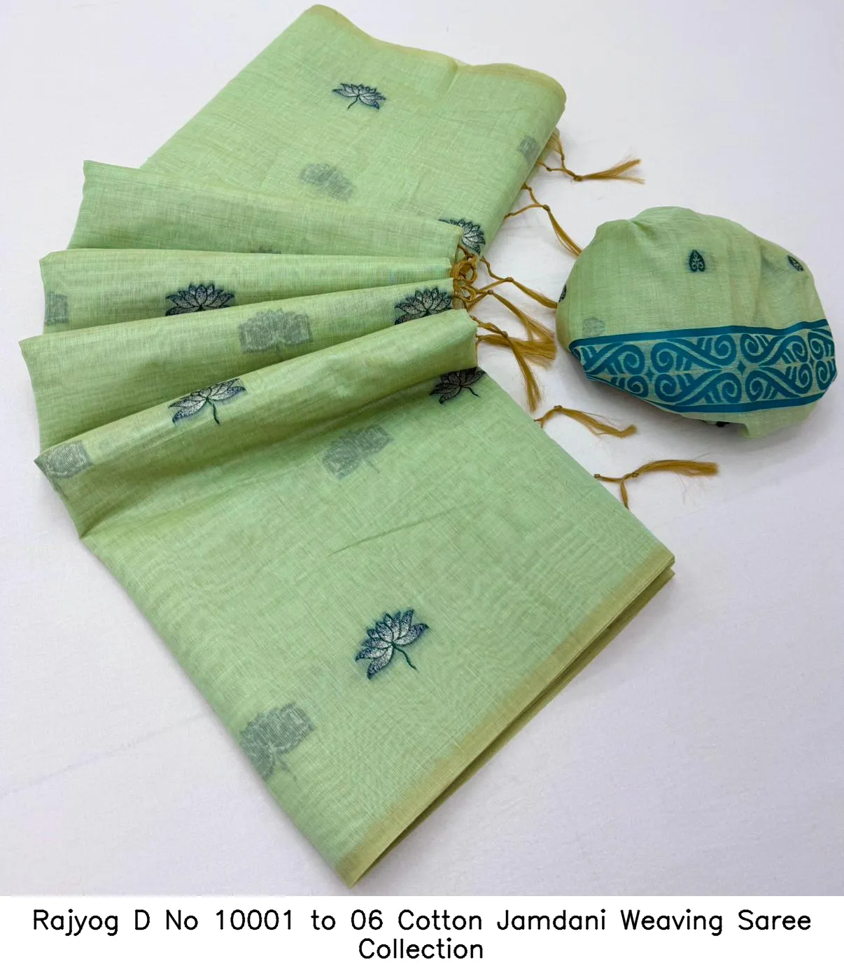 Rajyog D No 10001 to 06 Cotton Jamdani Weaving Saree Collection - Image 13