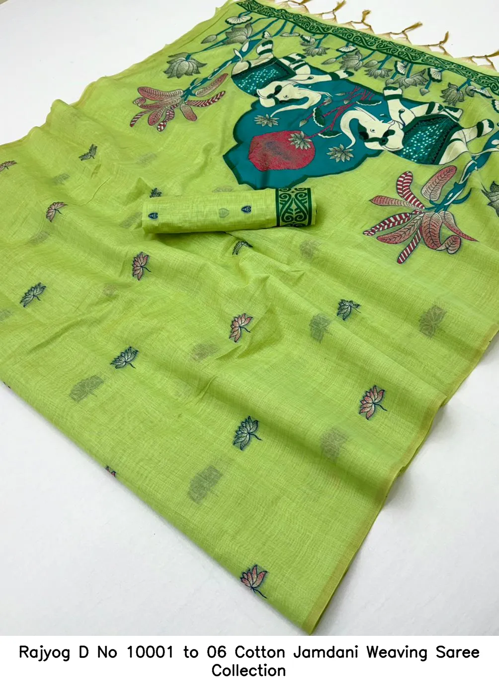 Rajyog D No 10001 to 06 Cotton Jamdani Weaving Saree Collection - Image 2