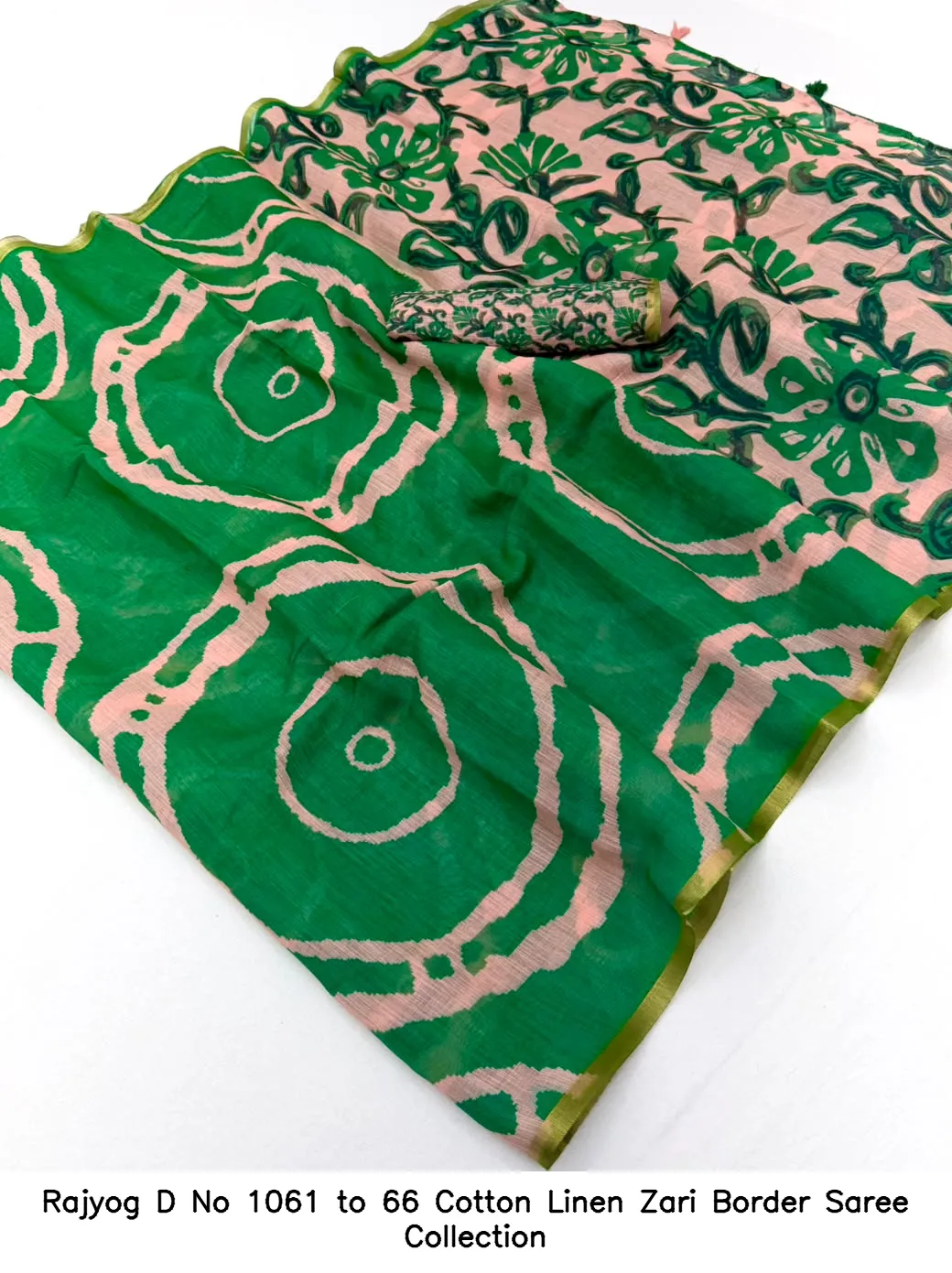Rajyog D No 1061 to 66 Cotton Linen Zari Border Saree Collection - Image 13