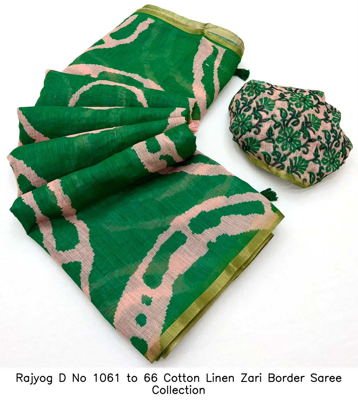 Rajyog D No 1061 to 66 Cotton Linen Zari Border Saree Collection - Image 9