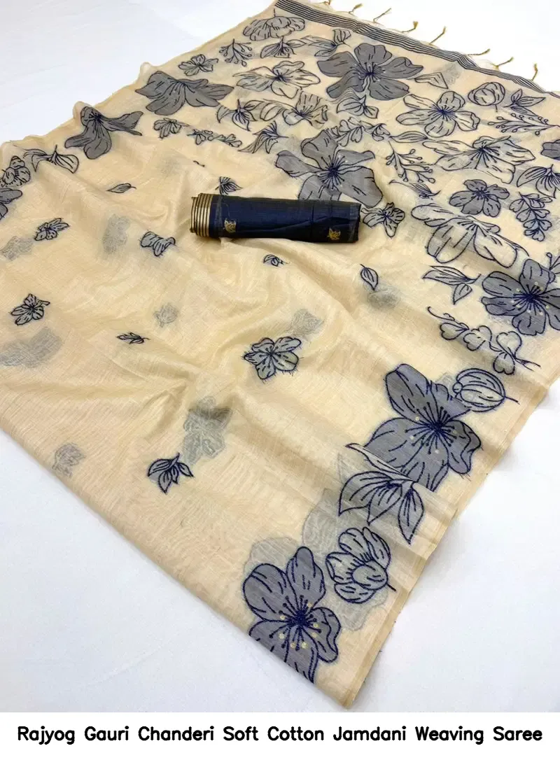 Rajyog Gauri Chanderi Soft Cotton Jamdani Weaving Saree