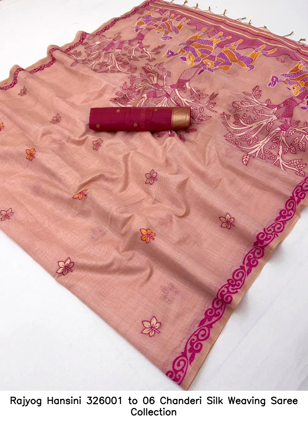 Rajyog Hansini 326001 to 06 Chanderi Silk Weaving Saree Collection - Image 2