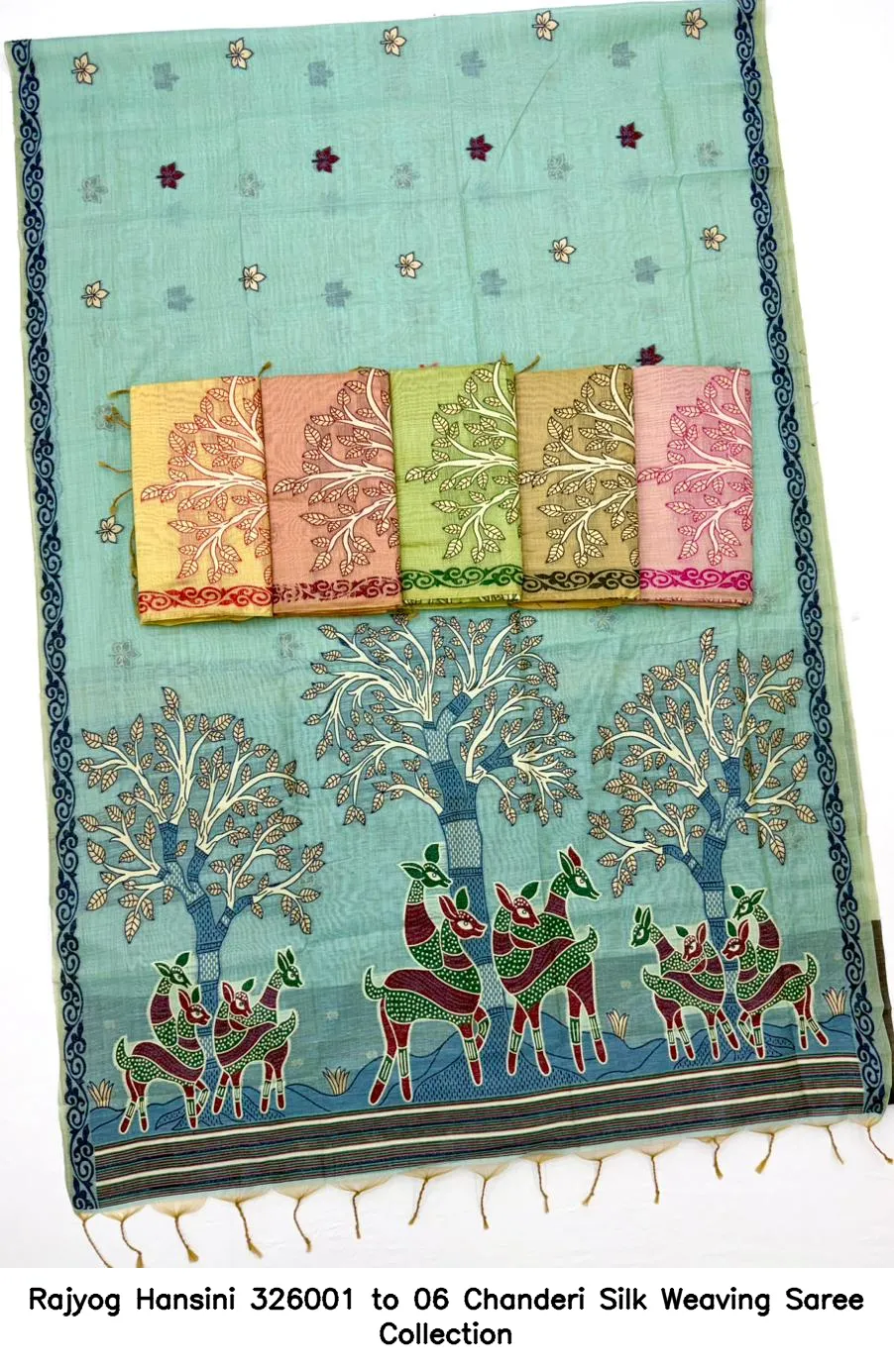 Rajyog Hansini 326001 to 06 Chanderi Silk Weaving Saree Collection - Image 7