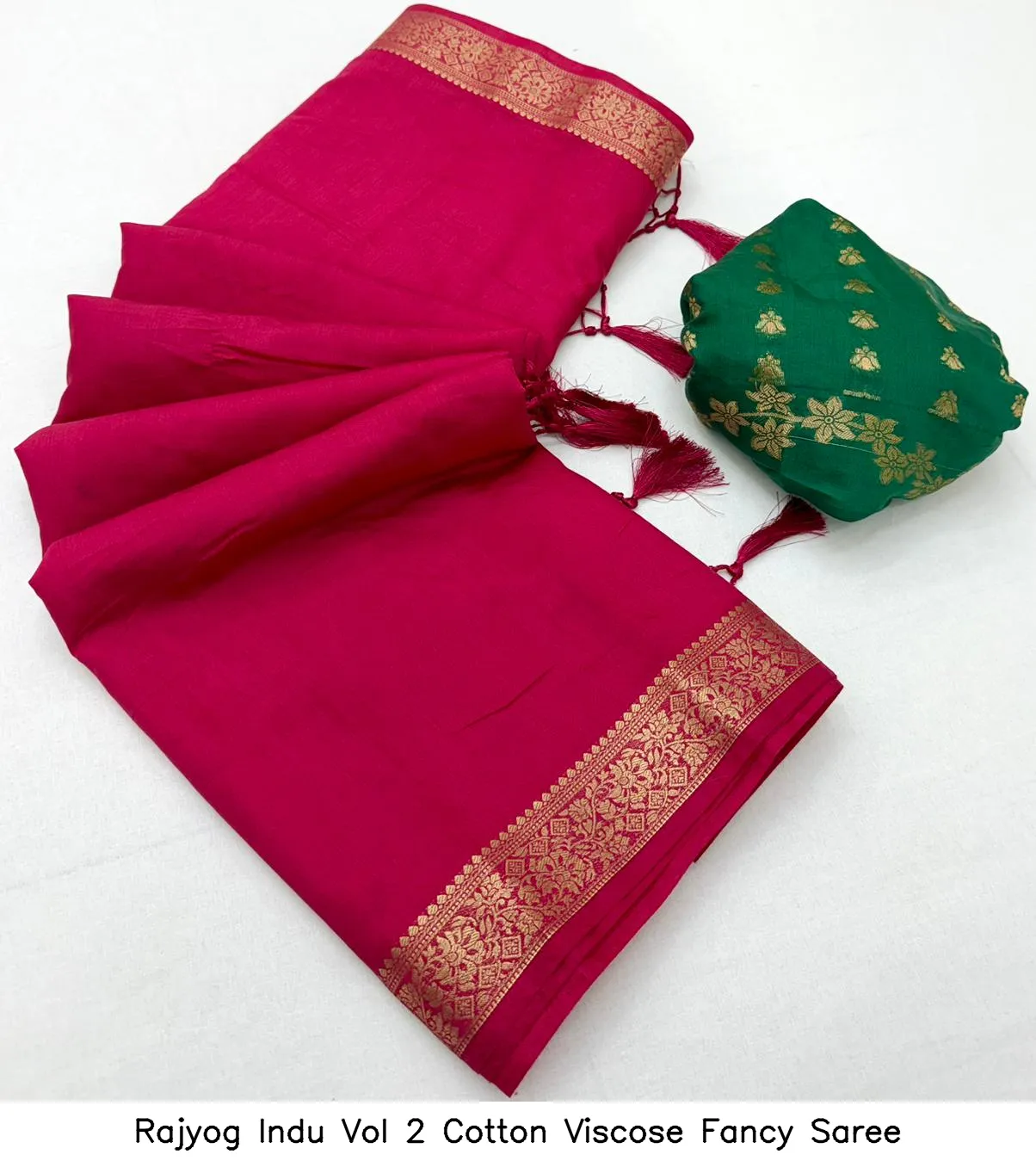 Rajyog Indu Vol 2 Cotton Viscose Fancy Saree - Image 10
