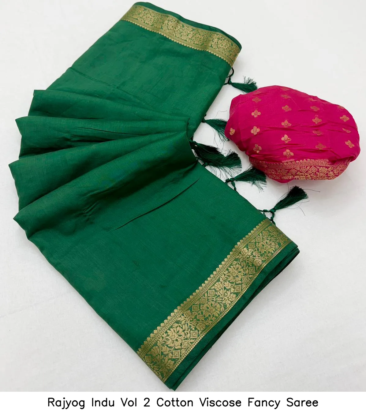 Rajyog Indu Vol 2 Cotton Viscose Fancy Saree - Image 13