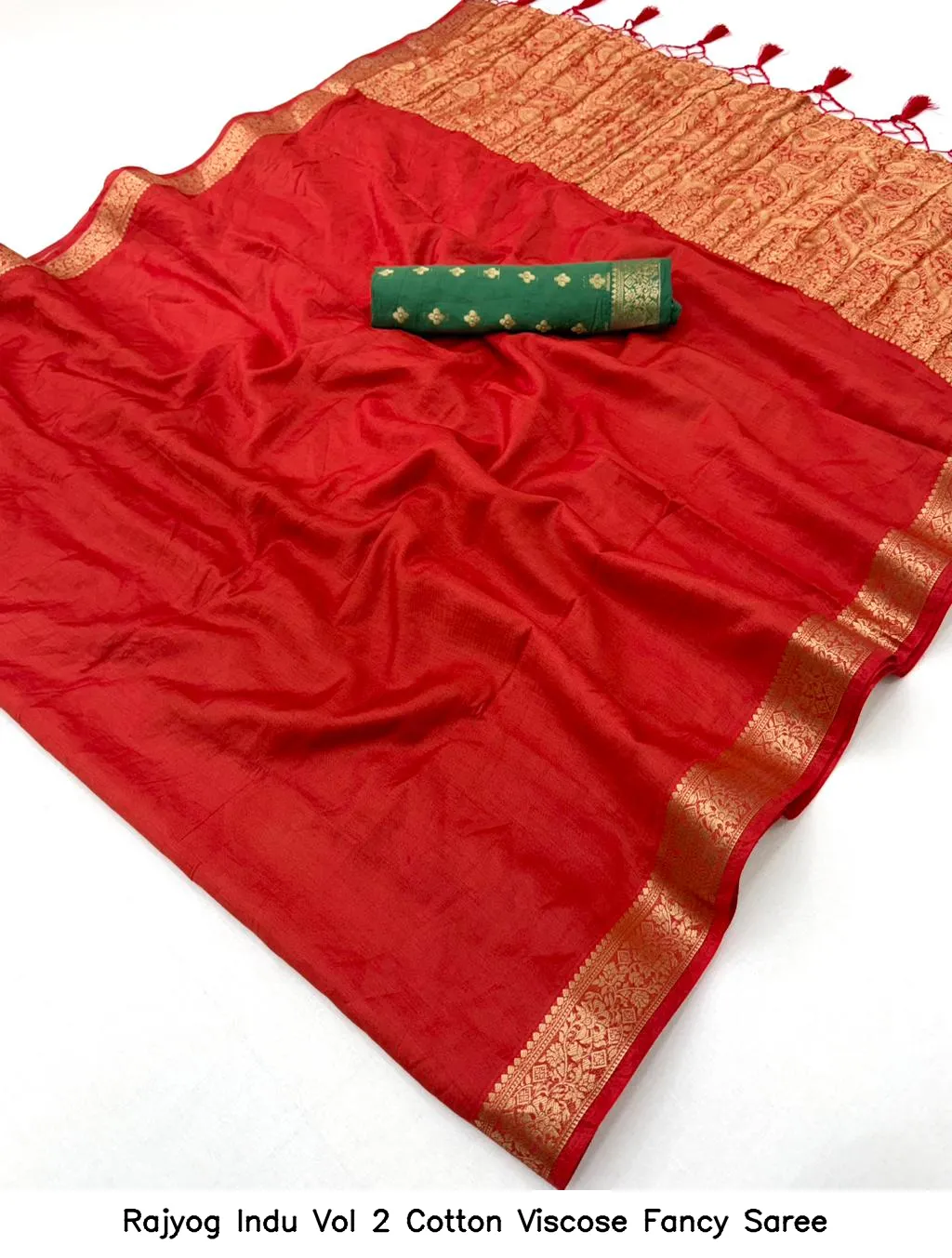 Rajyog Indu Vol 2 Cotton Viscose Fancy Saree - Image 14