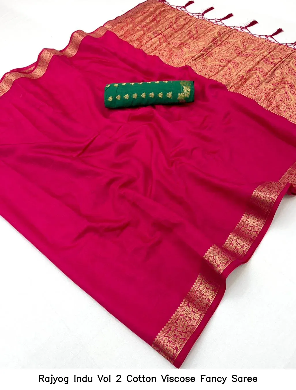 Rajyog Indu Vol 2 Cotton Viscose Fancy Saree - Image 17