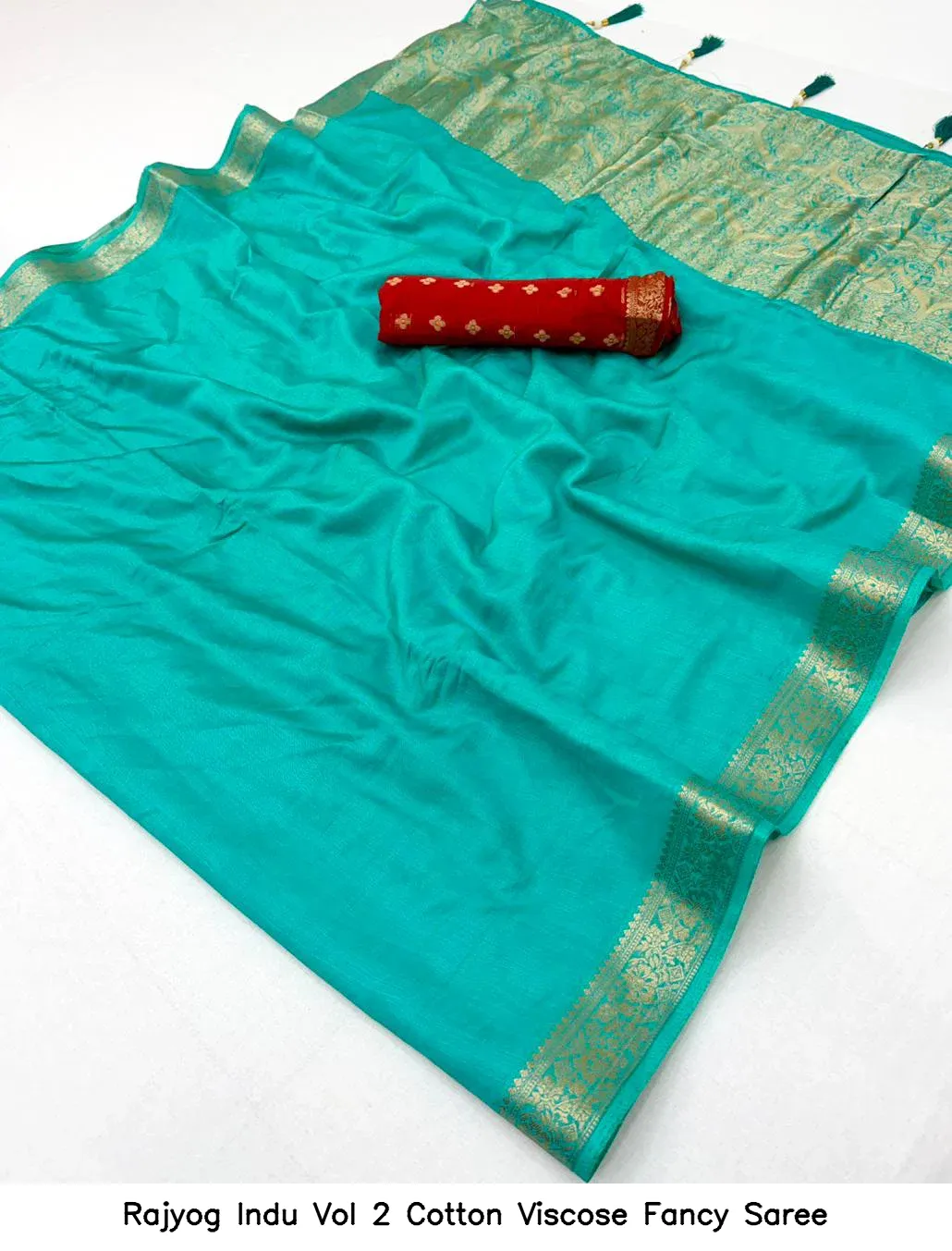 Rajyog Indu Vol 2 Cotton Viscose Fancy Saree - Image 18