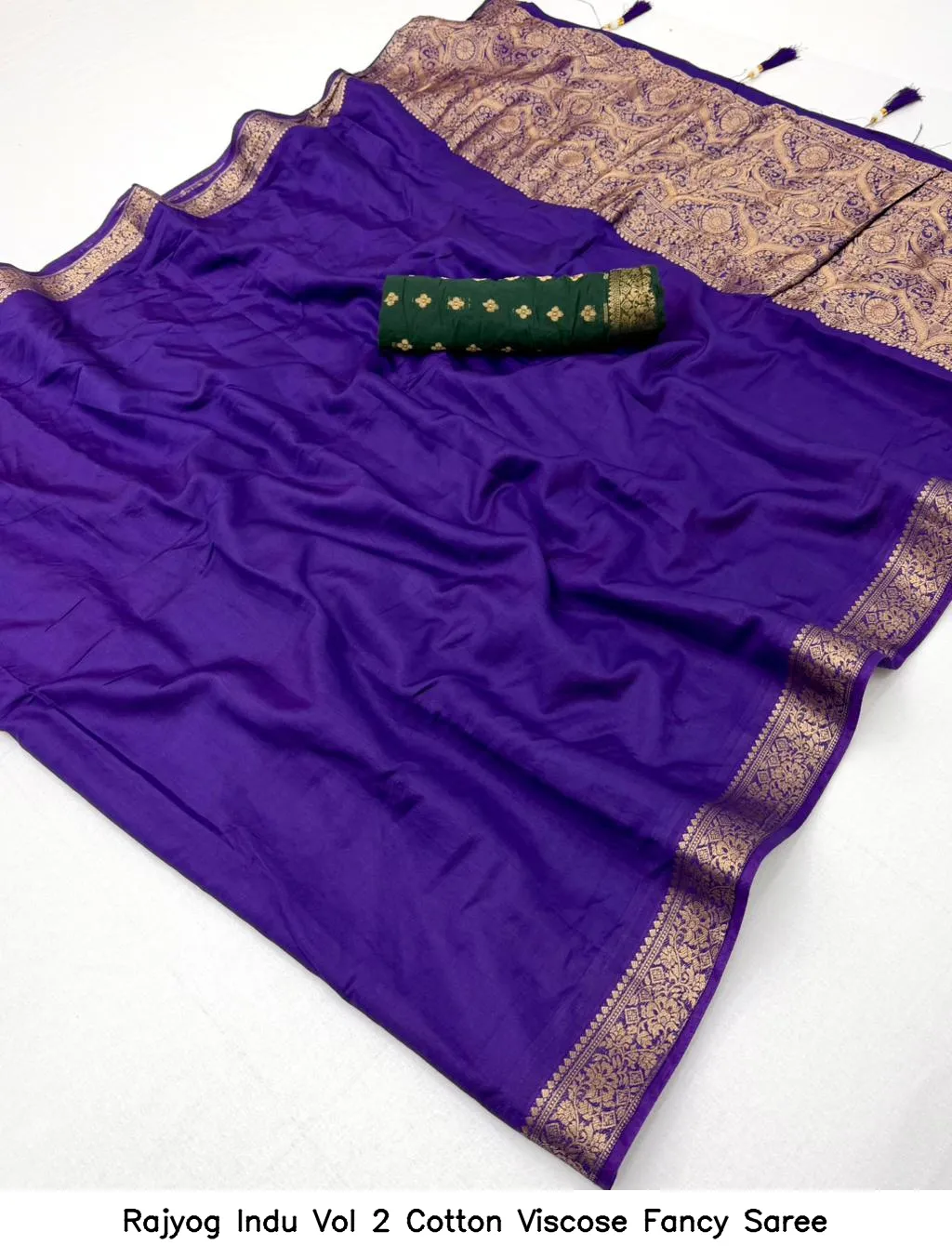 Rajyog Indu Vol 2 Cotton Viscose Fancy Saree - Image 19