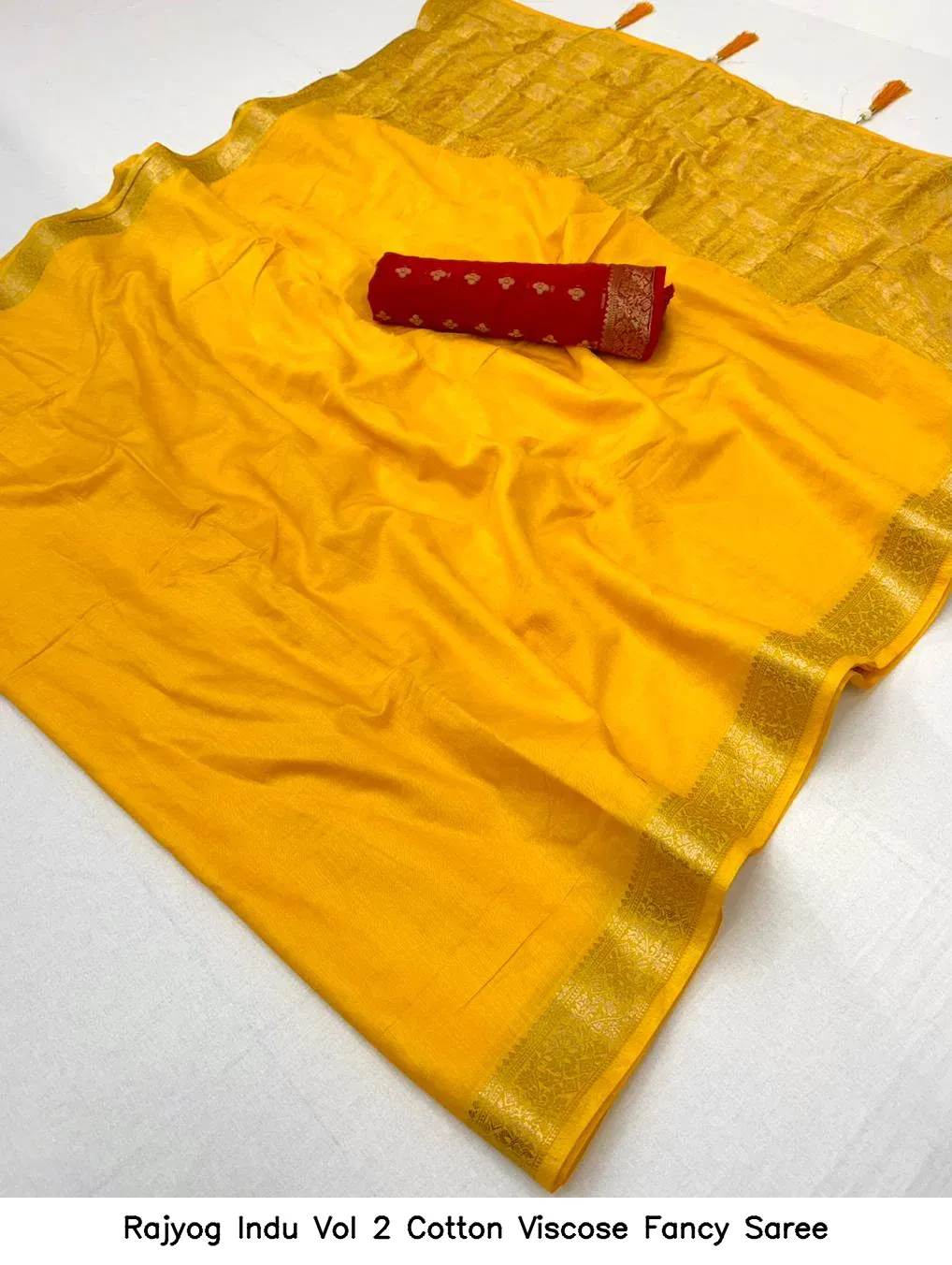 Rajyog Indu Vol 2 Cotton Viscose Fancy Saree - Image 5