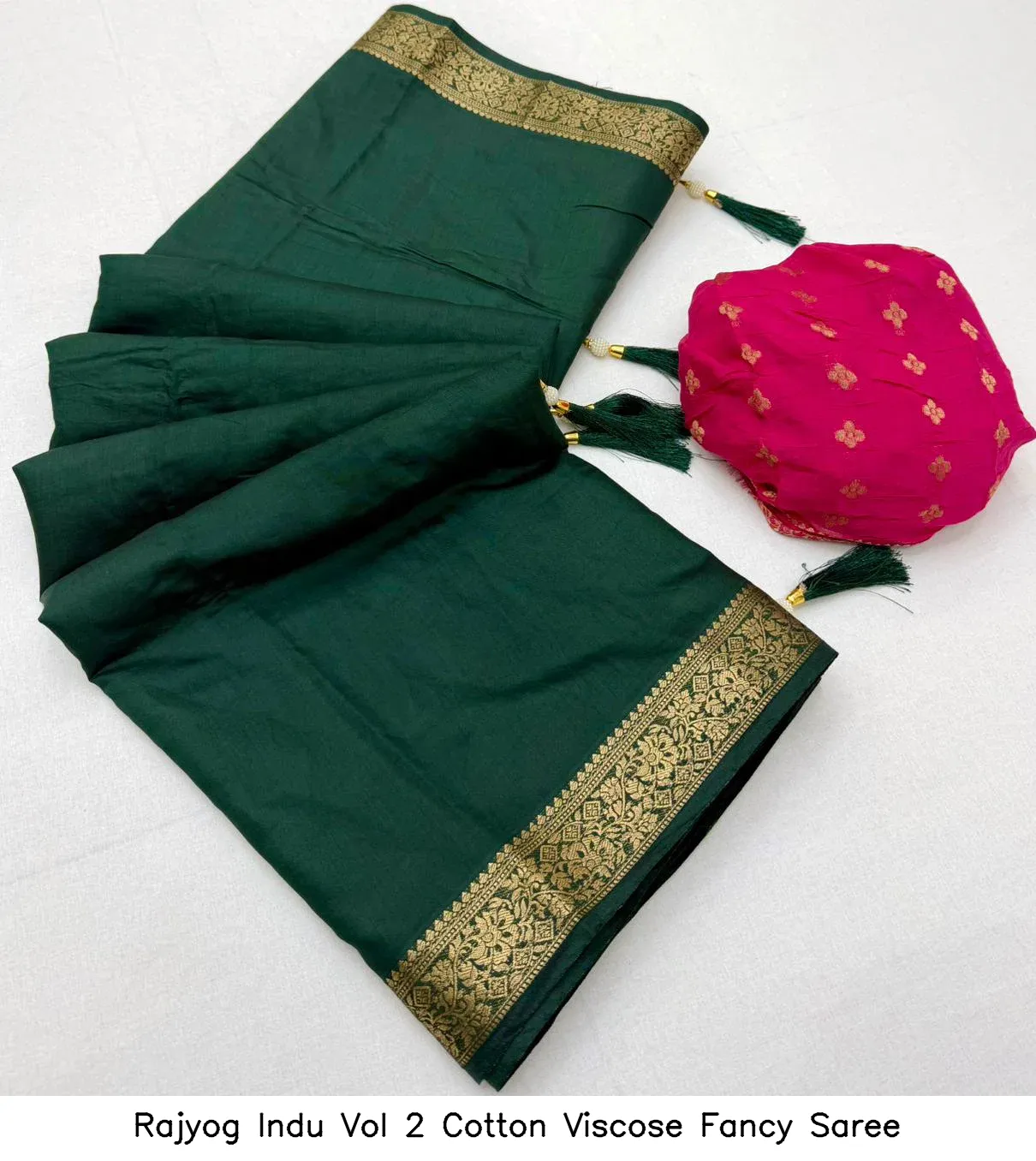 Rajyog Indu Vol 2 Cotton Viscose Fancy Saree - Image 7