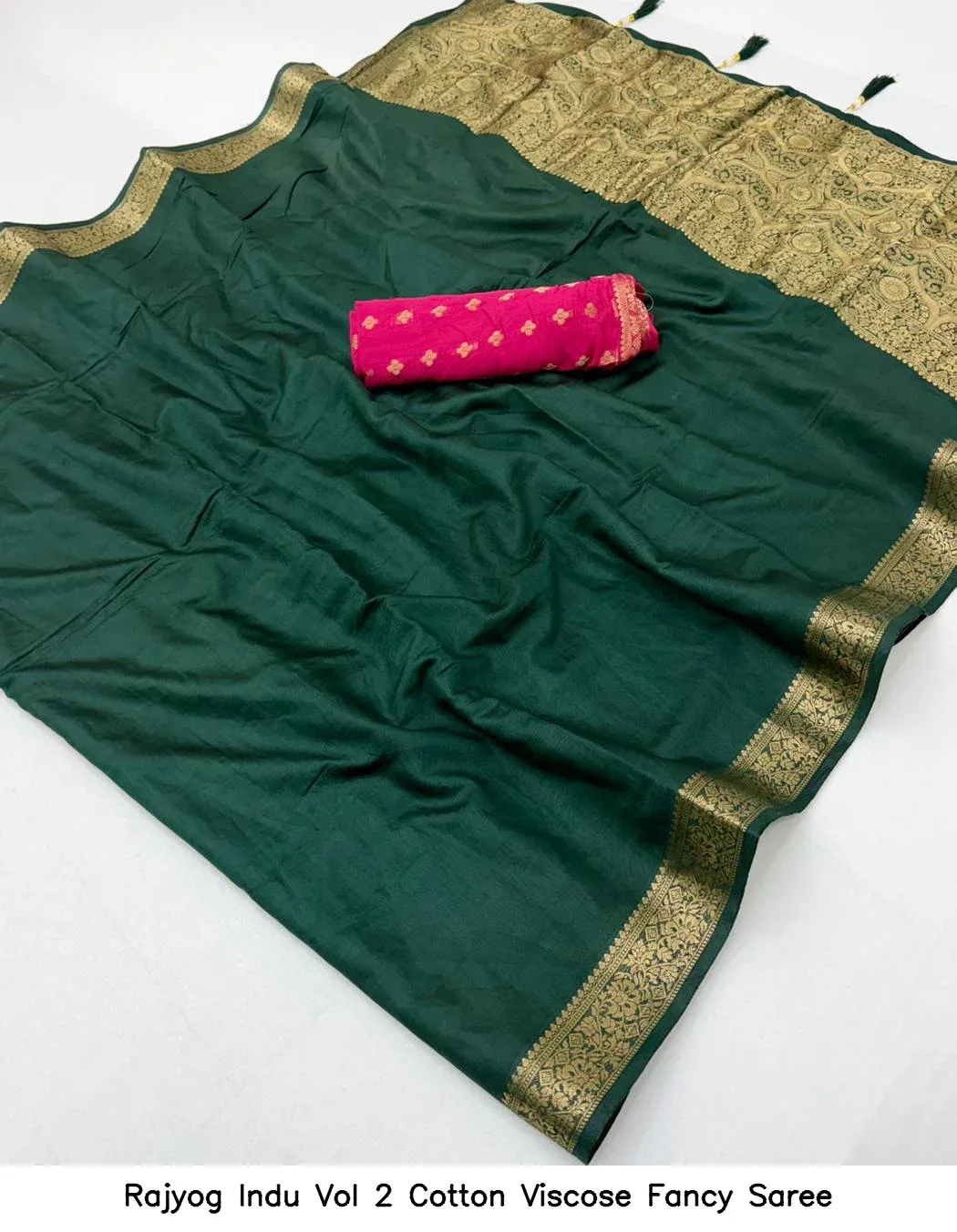 Rajyog Indu Vol 2 Cotton Viscose Fancy Saree - Image 9