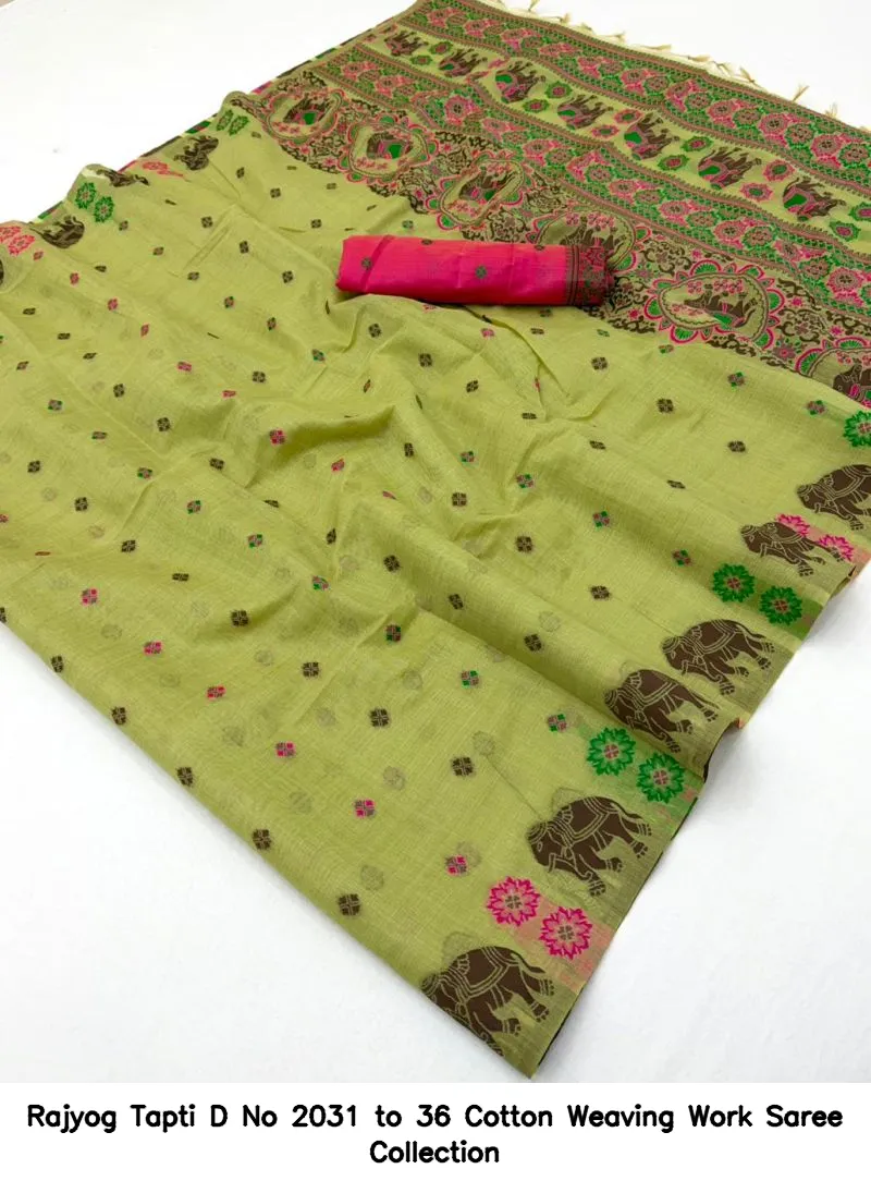 Rajyog Tapti D No 2031 to 36 Cotton Weaving Work Saree Collection - Image 5