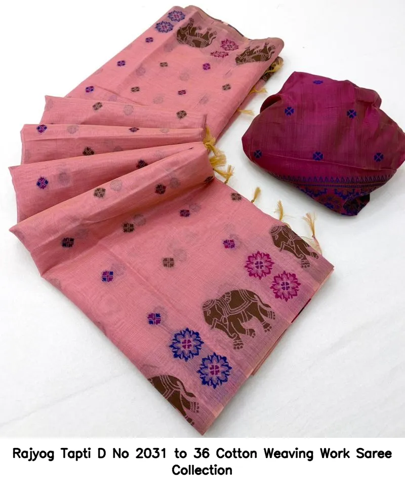Rajyog Tapti D No 2031 to 36 Cotton Weaving Work Saree Collection - Image 7