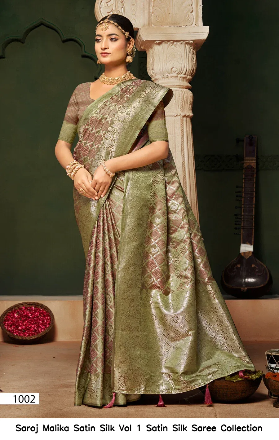 Saroj Malika Satin Silk Vol 1 Satin Silk Saree Collection - Image 3