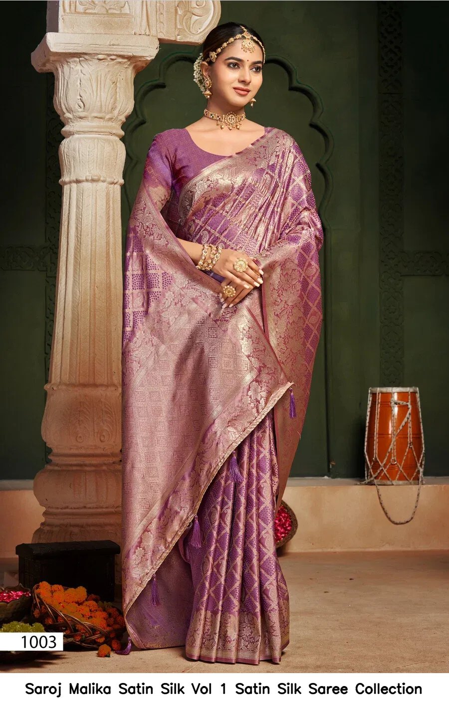 Saroj Malika Satin Silk Vol 1 Satin Silk Saree Collection - Image 4