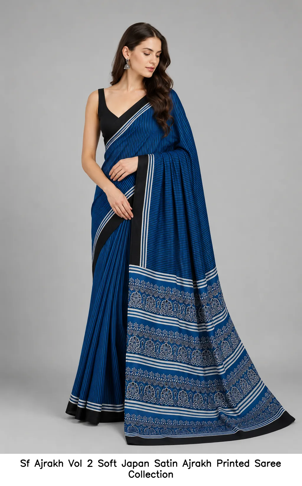 Sf Ajrakh Vol 2 Soft Japan Satin Ajrakh Printed Saree Collection - Image 3