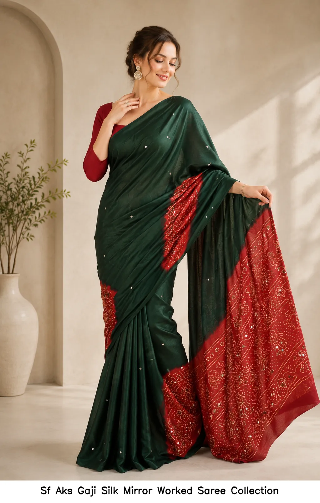Sf Aks Gaji Silk Mirror Worked Saree Collection - Image 3