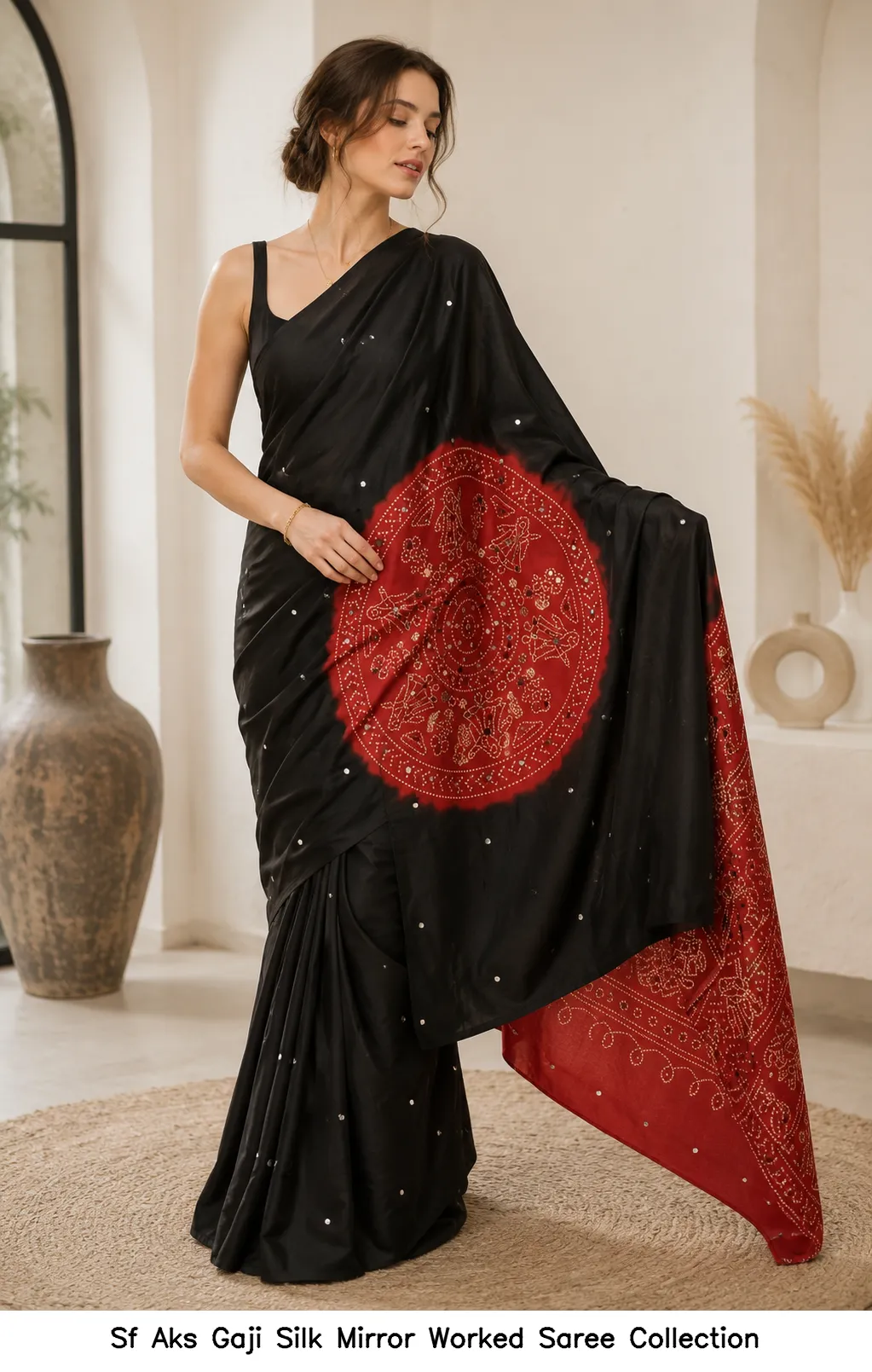 Sf Aks Gaji Silk Mirror Worked Saree Collection - Image 4