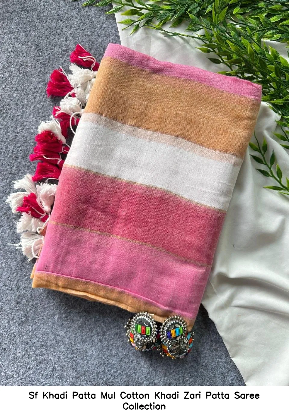 Sf Khadi Patta Mul Cotton Khadi Zari Patta Saree Collection - Image 11