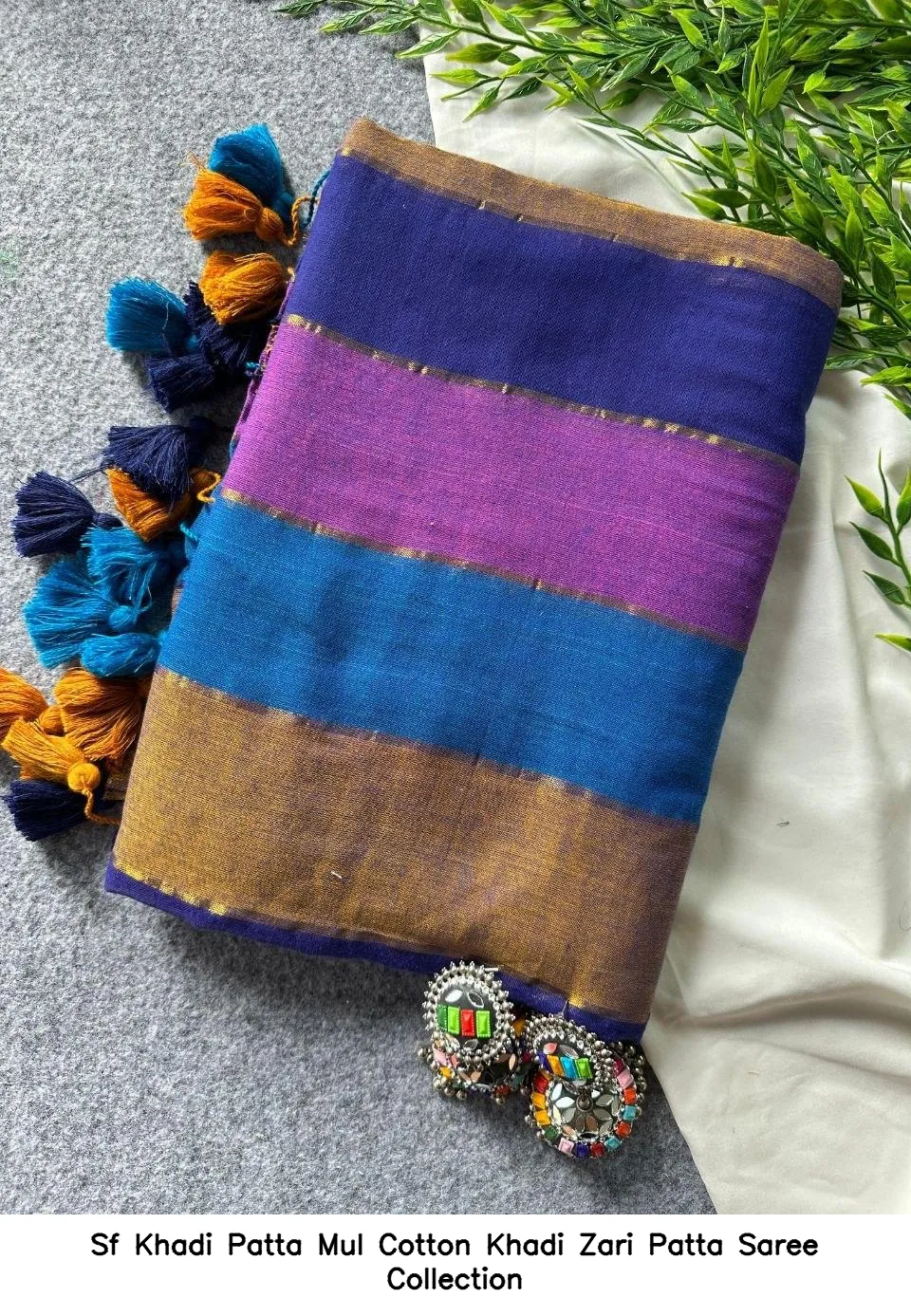 Sf Khadi Patta Mul Cotton Khadi Zari Patta Saree Collection - Image 3