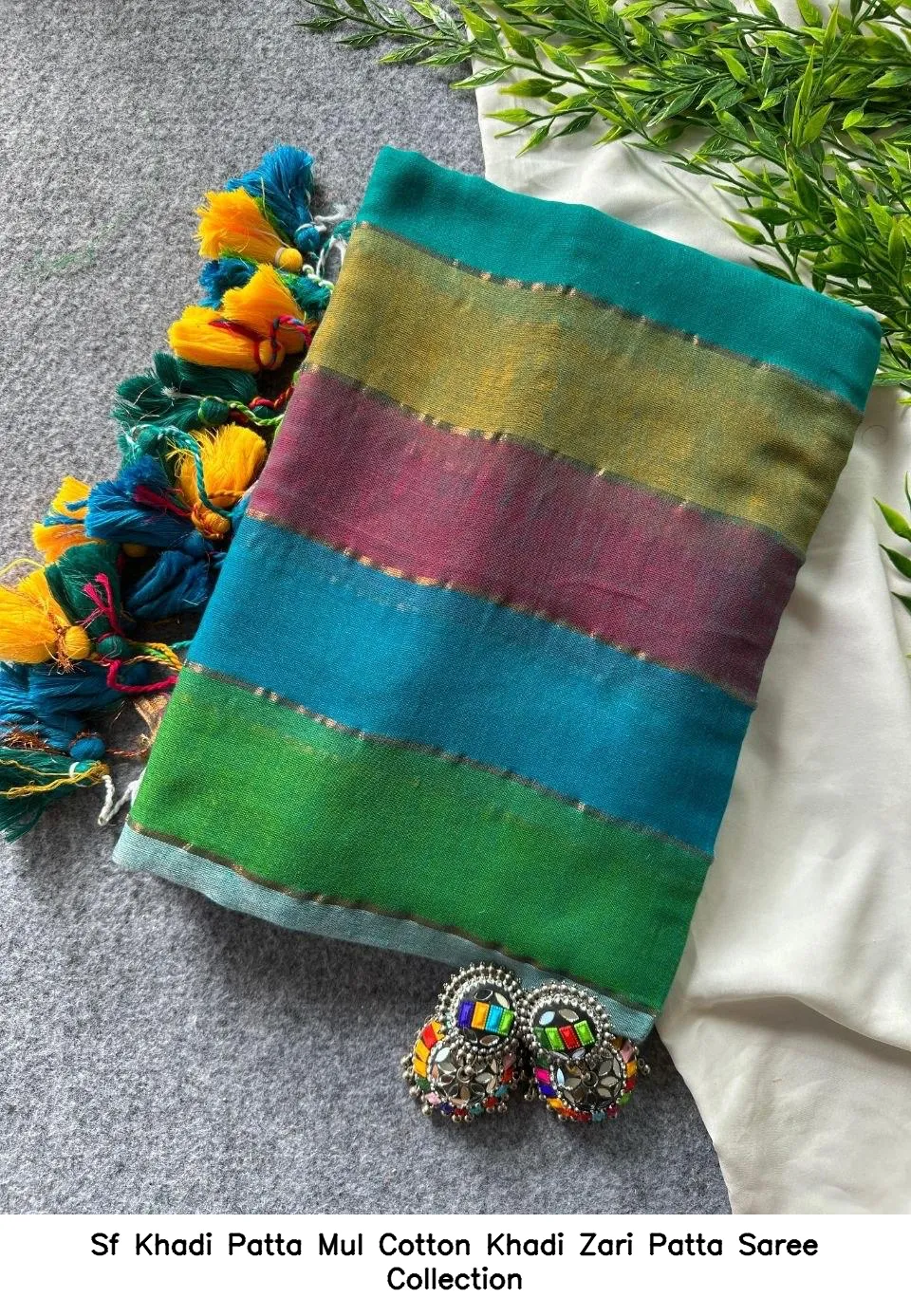 Sf Khadi Patta Mul Cotton Khadi Zari Patta Saree Collection - Image 4