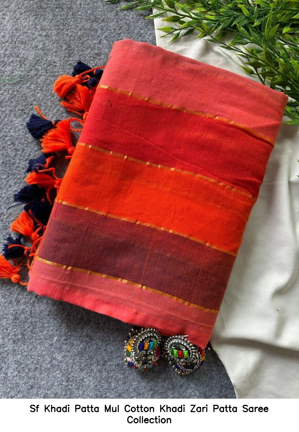 Sf Khadi Patta Mul Cotton Khadi Zari Patta Saree Collection - Image 5