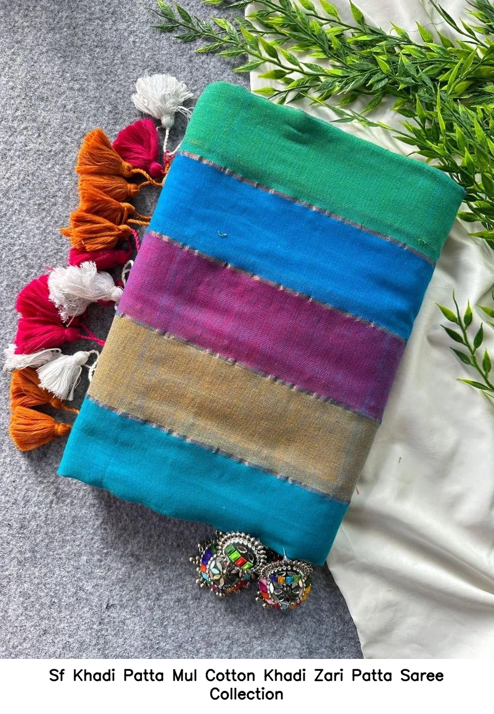 Sf Khadi Patta Mul Cotton Khadi Zari Patta Saree Collection - Image 6