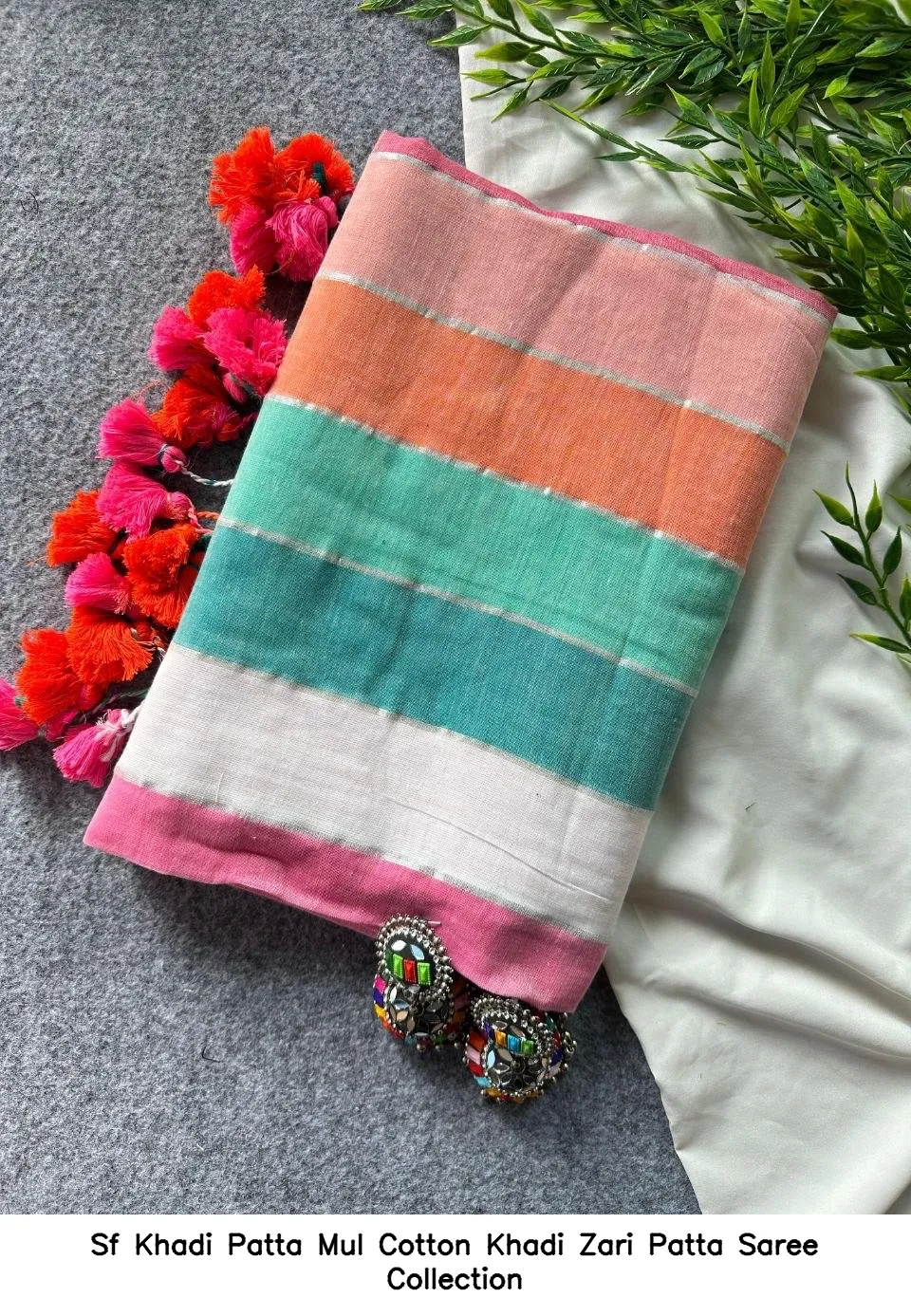 Sf Khadi Patta Mul Cotton Khadi Zari Patta Saree Collection - Image 7