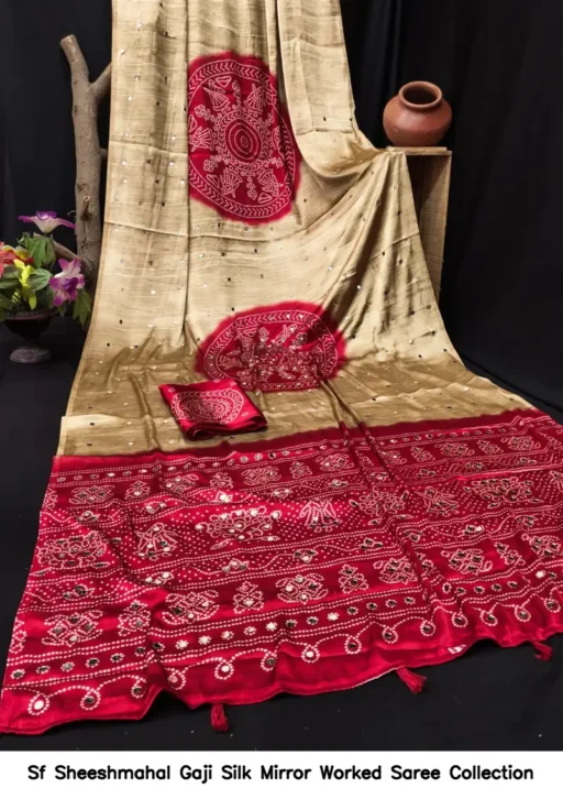 Sf Sheeshmahal Gaji Silk Mirror Worked Saree Collection