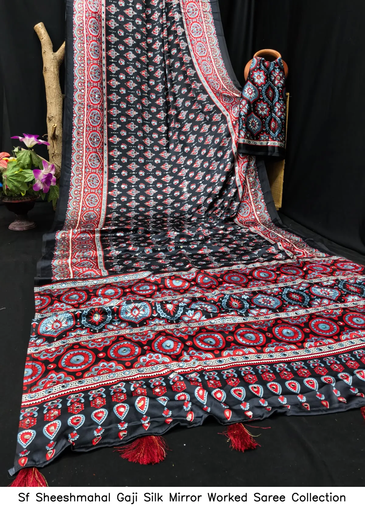 Sf Sheeshmahal Gaji Silk Mirror Worked Saree Collection - Image 4