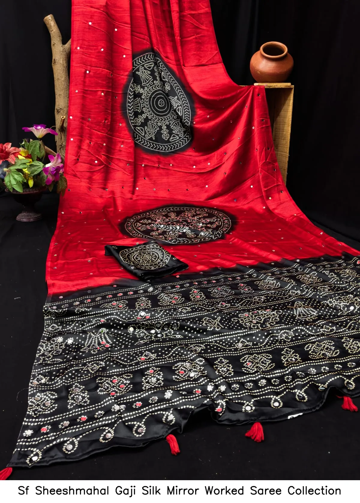 Sf Sheeshmahal Gaji Silk Mirror Worked Saree Collection - Image 5